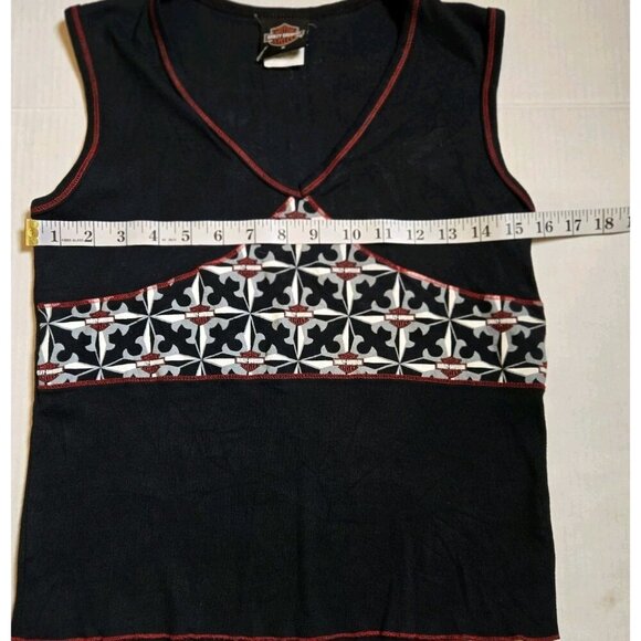 Harley Davidson Tank Top Womens Vintage Sleeveless Medium Logo Black Tee 94554 - Picture 6 of 9